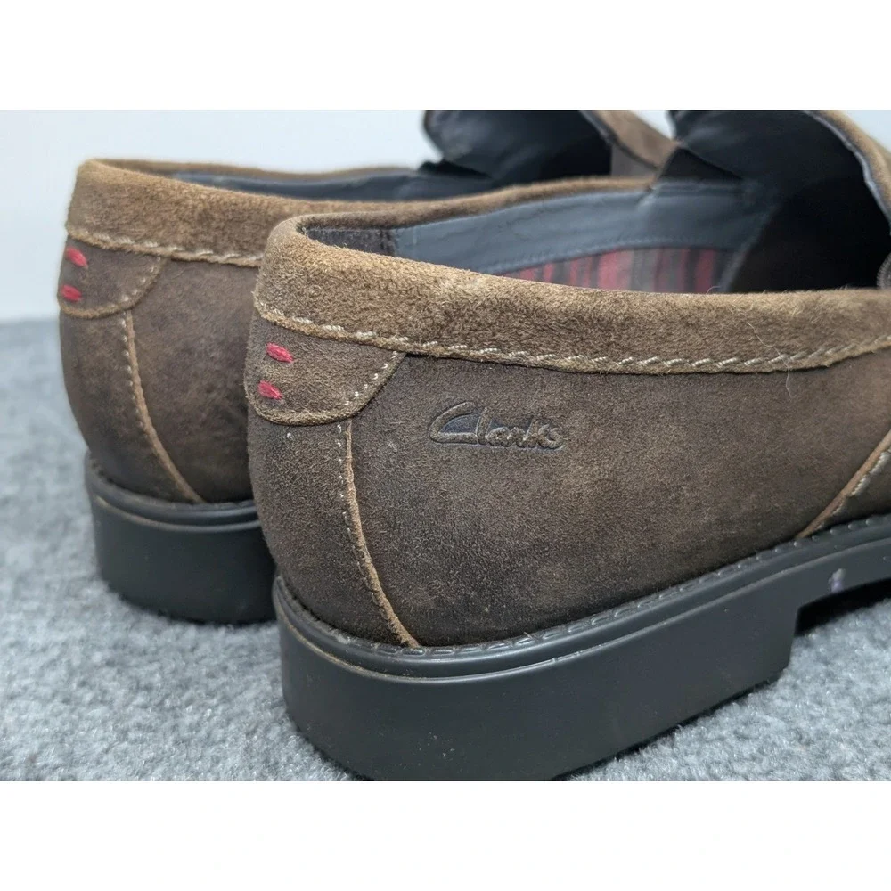 Clarks Collection Men's Size‎ 10.5 Soft Cushion W/ Ortholite Loafers Brown Suede